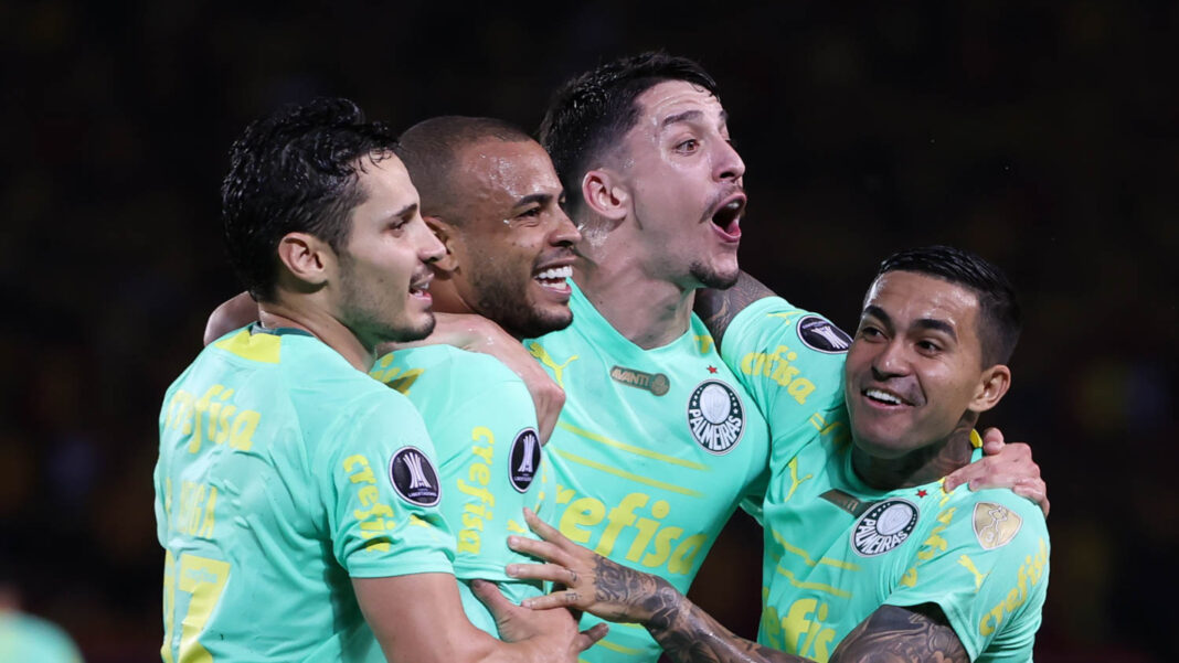 Palmeiras goleia Desportivo Pereira (COL) jogando fora de casa. Reprodução Twitter/@Palmeiras