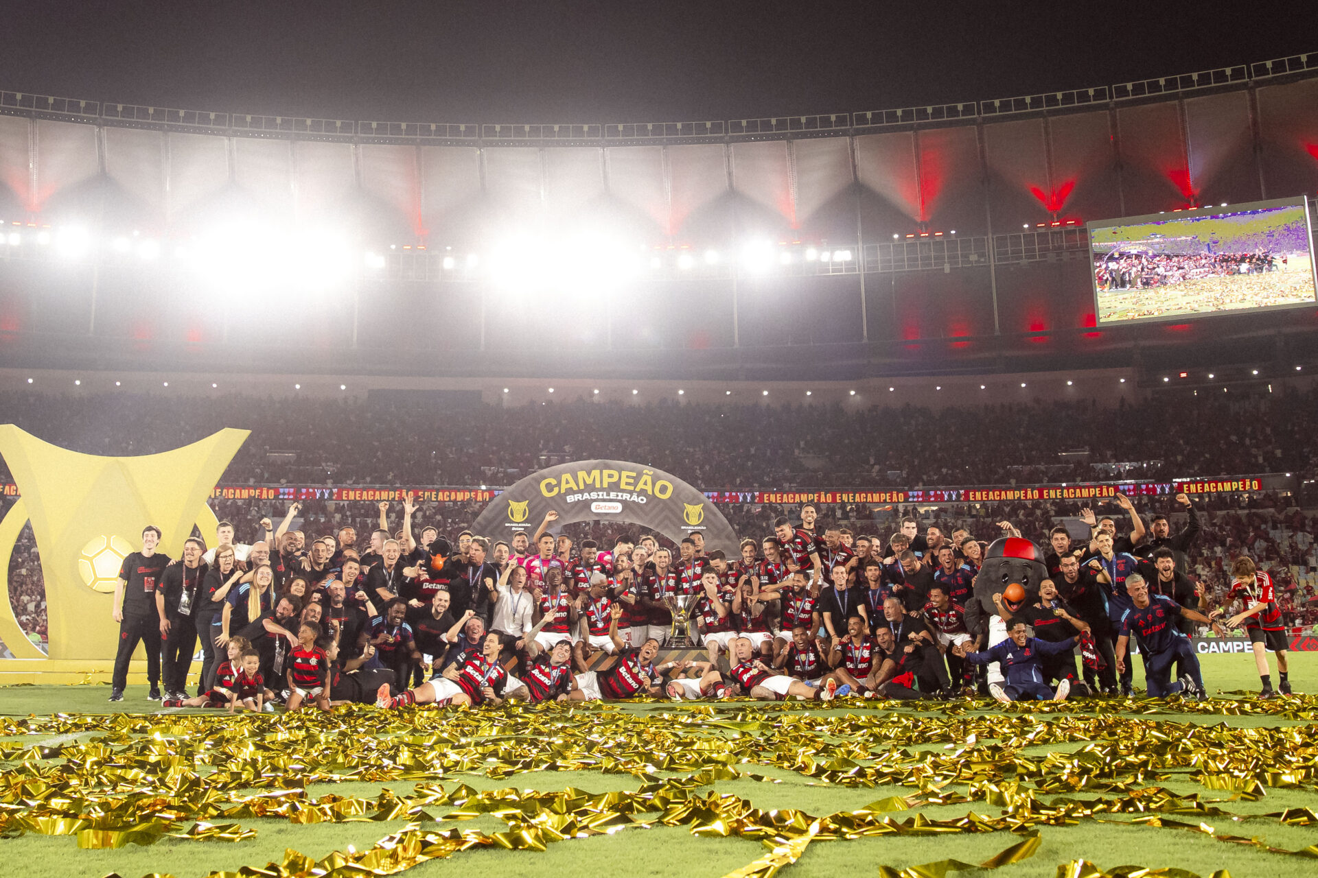 O Flamengo garantiu seu oitavo título do Campeonato Brasileiro de 2025 - Foto:Adriann Fontes/Flamengo