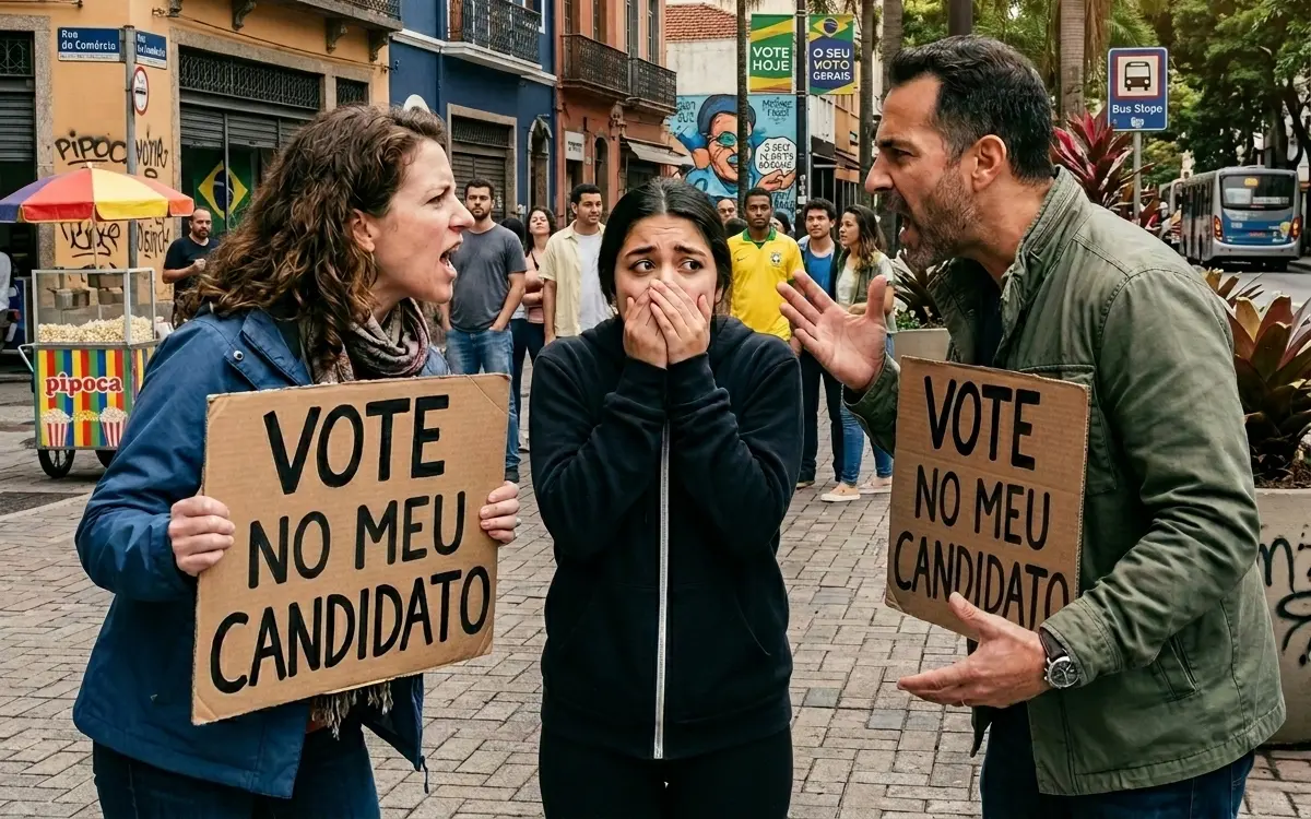 Pesquisa mostra que a maioria dos brasileiros teme violência por opiniões políticas.