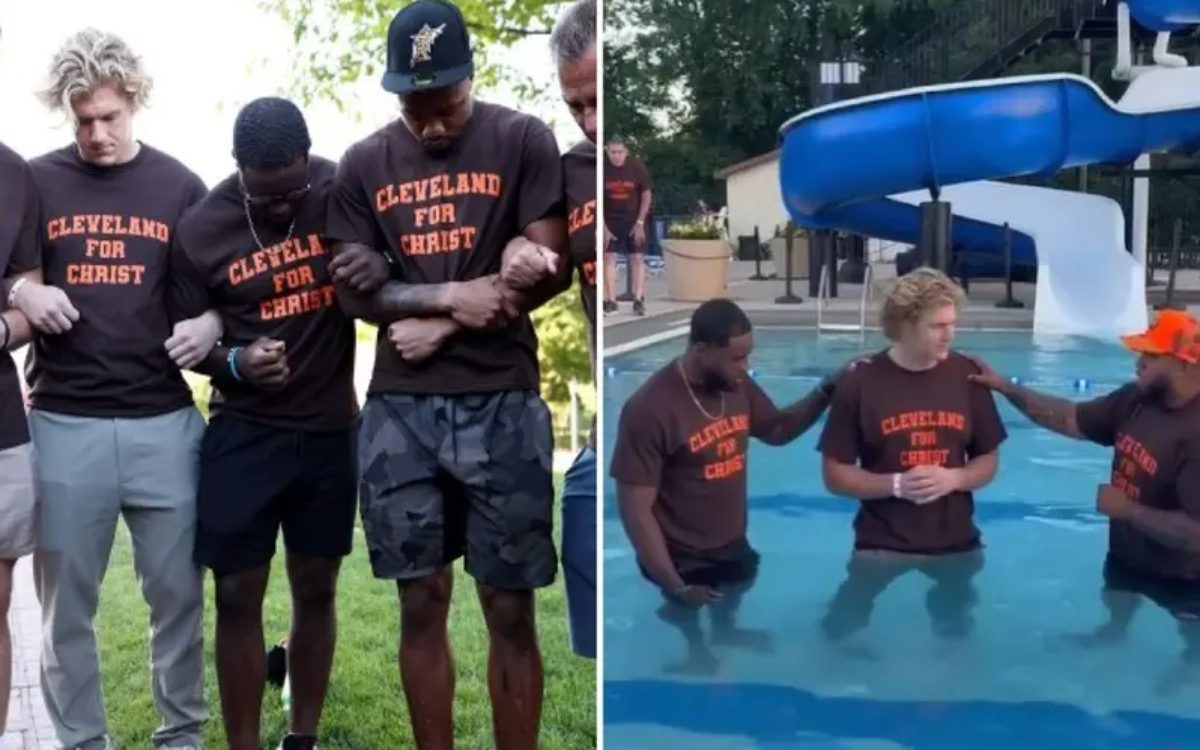 NFL athletes baptized during Christian event in the U.S.