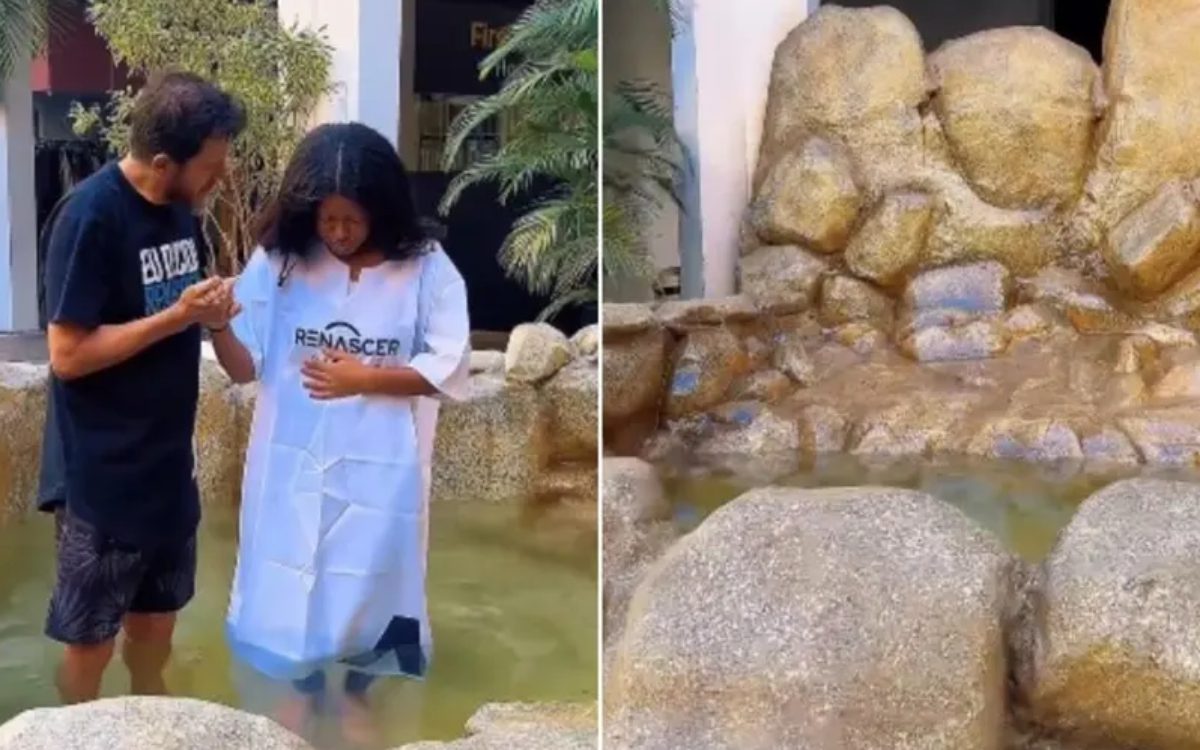 Shopping opens replica of the Jordan River for baptisms in RJ