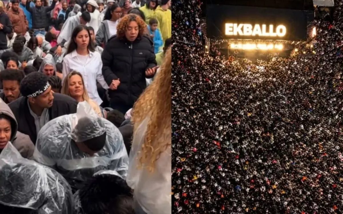 Crowd seeks God in prayer at 5 a.m. on Paulista.