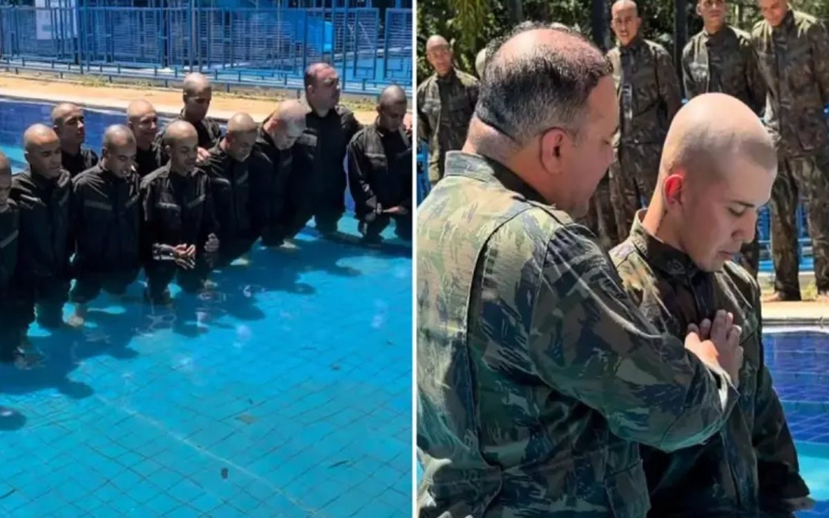 FAB recruits are baptized in Brasília.